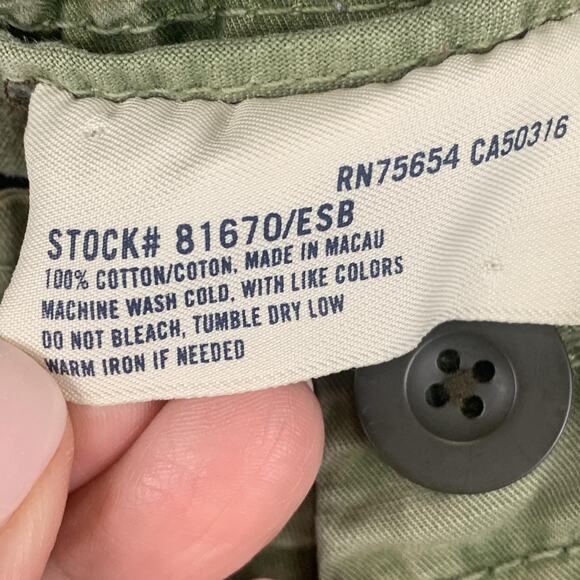 Abercrombie Cargo Pants Boys Small Olive Green Multi Pocket Zip Cuff Elastic - Picture 8 of 8